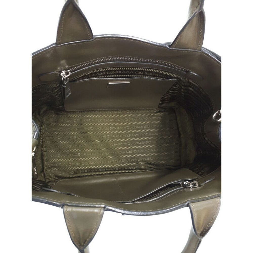 Prada Soft Calf Leather Argilla Tote olive green - Picture 3 of 9